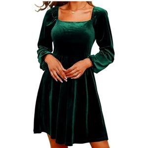 Green Velvet Holiday Dress